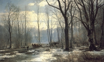 Anders Andersen Lundby – private collection. Title: Holzfäller im Englischen Garten in Munchen. Date: 1890. Materials: oil on canvas. Dimensions: 150.5 x 250 cm. Source: https://www.flickr.com/photos/amber-tree/15659395108/sizes/l.