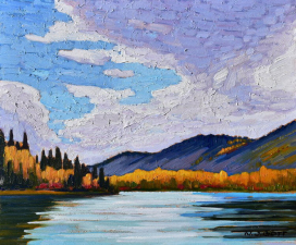 Nicholas Bott, Peace River Skies, 10 x 12, Oil on Board