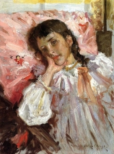 William Merritt Chase ( 1849 –  1916)
American Painter 
 portrait of the artist's daughter